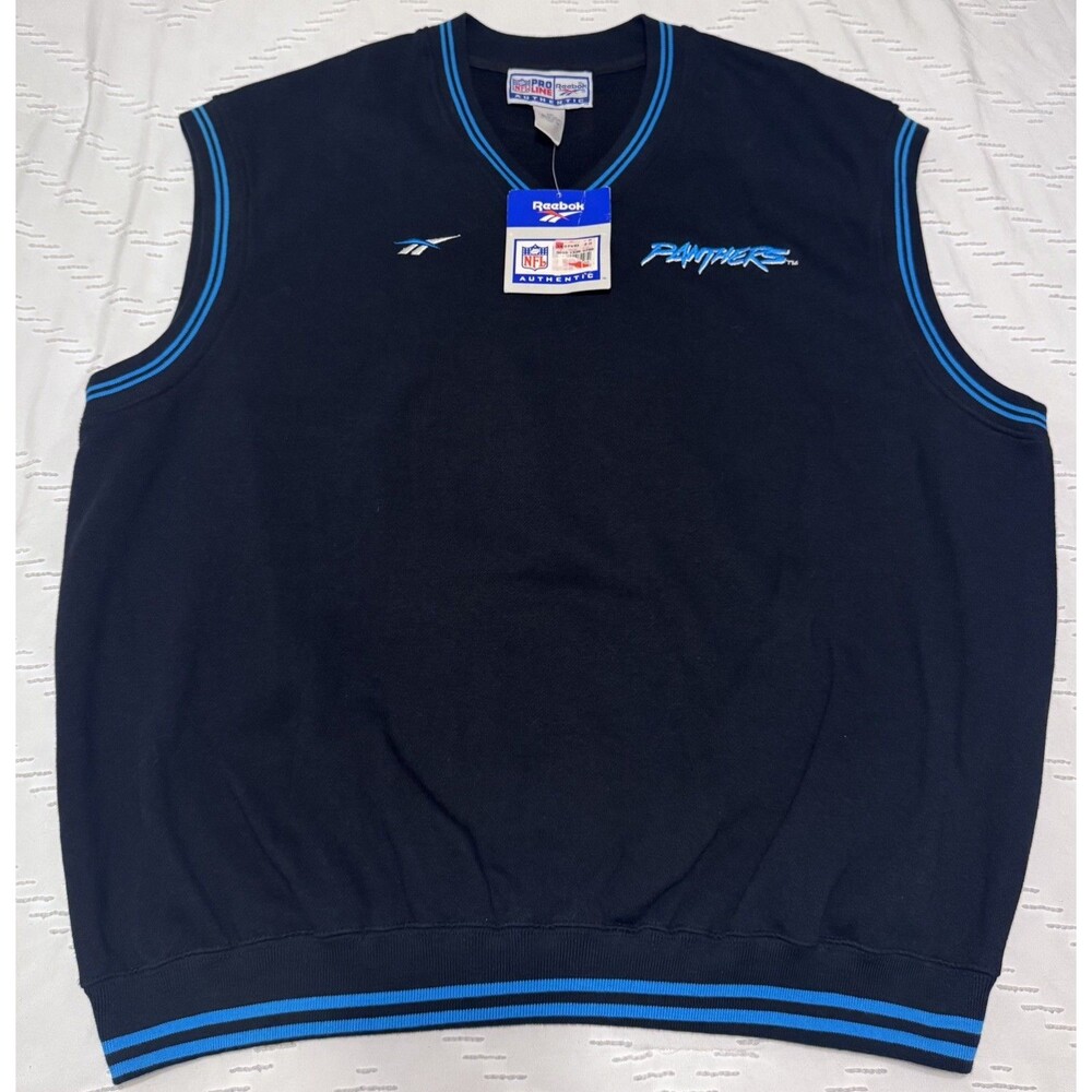 Carolina Panthers Vintage 1995 Reebok NFL Pro Line Sweater Vest Size Large New